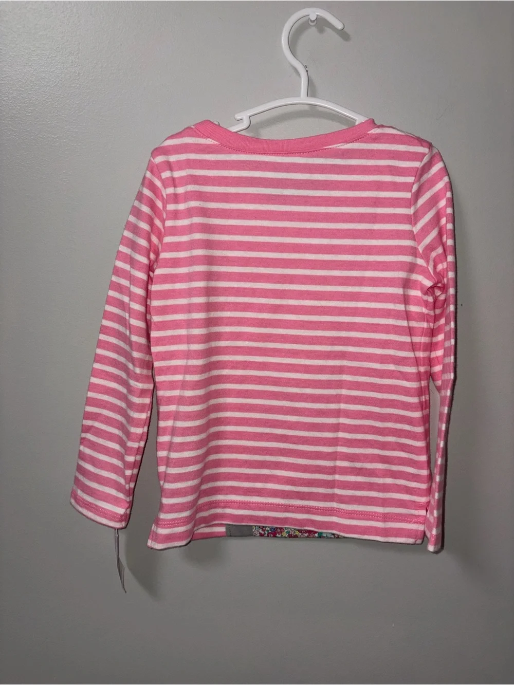 Carters Pink Striped Floral Dog Appliqué Long Sleeve Tee NWT 3T